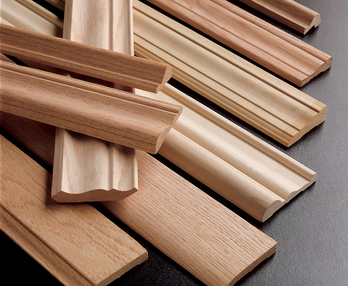 Assorted hardwood moulding profiles