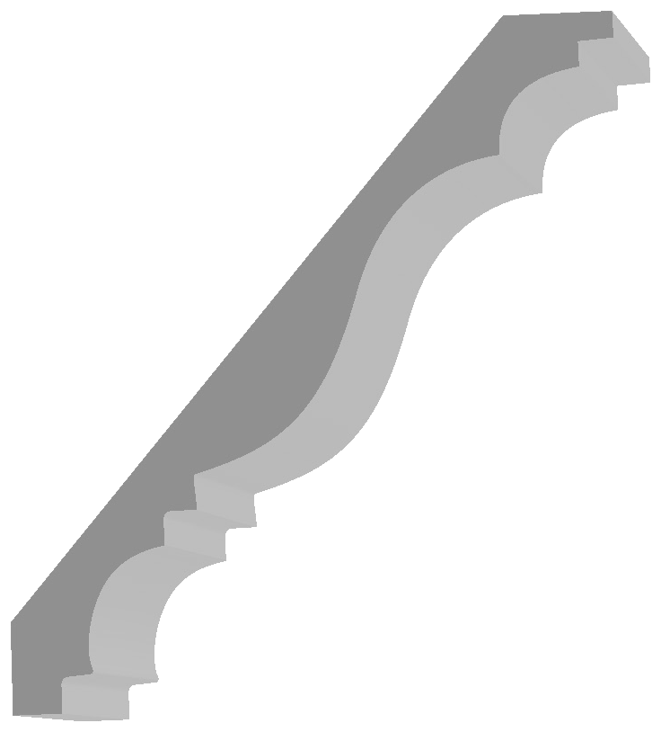 WM614 Crown Moulding profile drawing